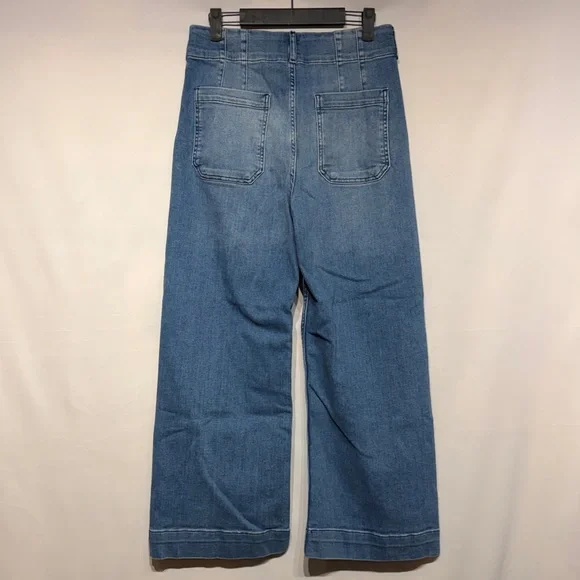 Maeve The Colette Crop High-Rise Wide-Leg Jeans Blue Algae Wash Size 29 - Picture 8 of 12